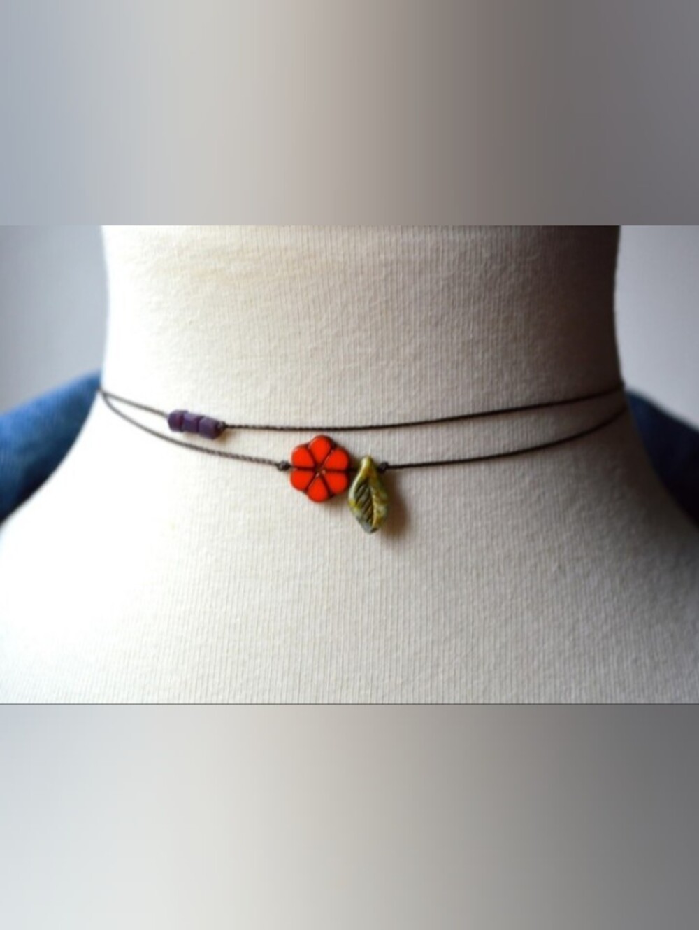 Handmade Floral Czech Glass Choker